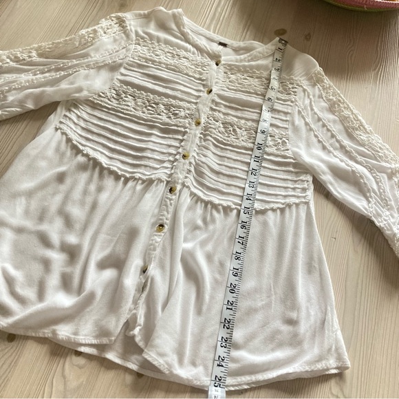 Free People Ecru Blouse size M - Picture 8 of 8